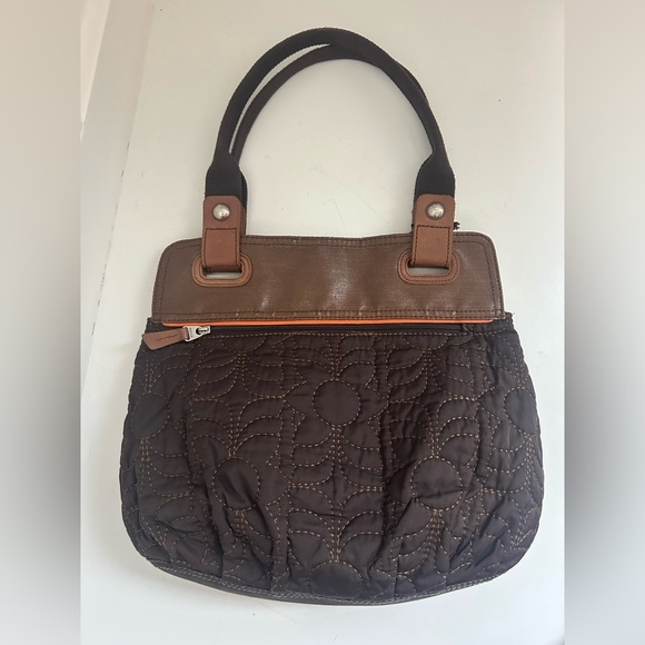 Fossil Key-Per Brown and Orange Quilted Purse in Good Condition - Picture 6 of 12